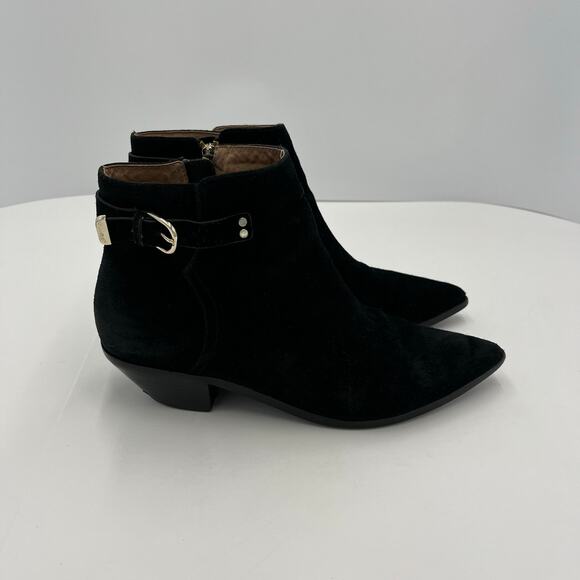 Joie Womens Suede Leather Ankle Black Boots with Buckle Size EU 39.5/US 9.5 - Picture 1 of 7